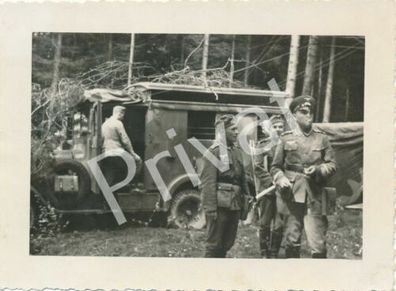 Foto WK II Wehrmacht KLW Transporter Nachrichten Soldaten Tarn Juli 1936 H1.22