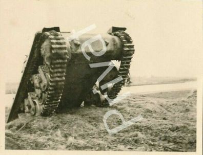 Foto WK II Wehrmacht Panzer char tank Grenzgebiet France Belgique H1.04