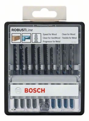 Bosch 10tlg. Robust Line Stichsägeblatt-Set Wood and 10-tlg. Stichsägeblat...