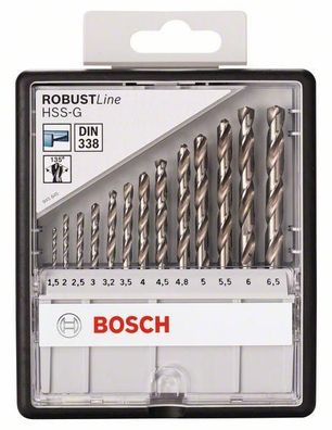 Bosch 13tlg. Robust Line Metallbohrer-Set HSS-G, 135° 13-tlg. Metallbohrer-...