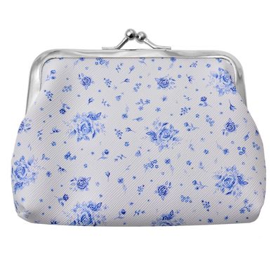 Juleeze Brieftasche 8x12 cm Weiß Blau Kunststoff Rosen