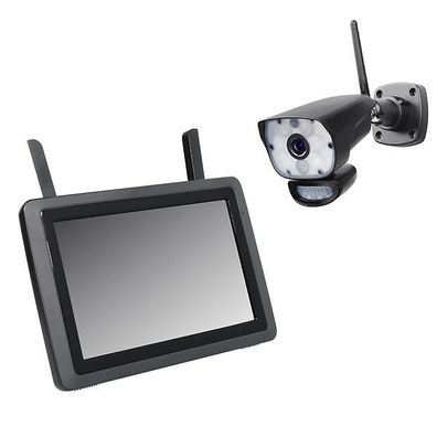 DW700 SET Funk-Überwachungskamera Set 9 Zoll Monitor mit App 1080p weißlic...