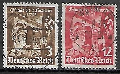 Deutsches Reich gestempelt Michel-Nummer 598-599