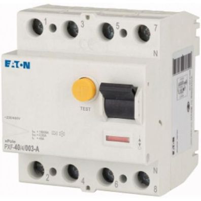 Eaton Electric PXF-40/4/003-A FI-Schalter, 40A, 4p, 30mA, Typ A