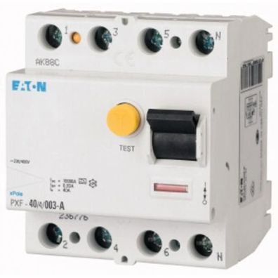 Eaton Electric PXF-40/4/05-A FI-Schalter, 40A, 4p, 500mA, Typ A