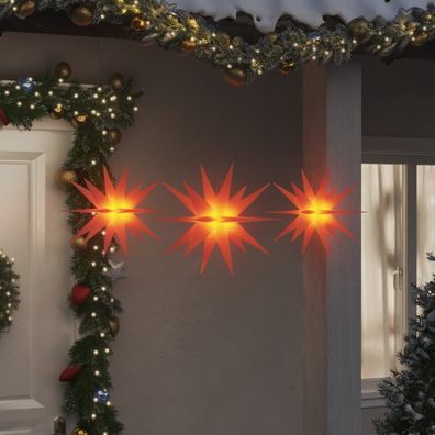 vidaXL LED-Weihnachtssterne 3 Stk. Faltbar Rot