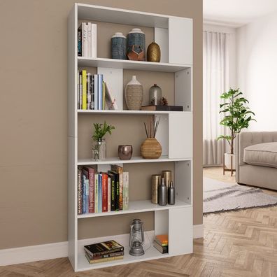 vidaXL Bücherregal/ Raumteiler Weiß 80x24x159 cm Holzwerkstoff