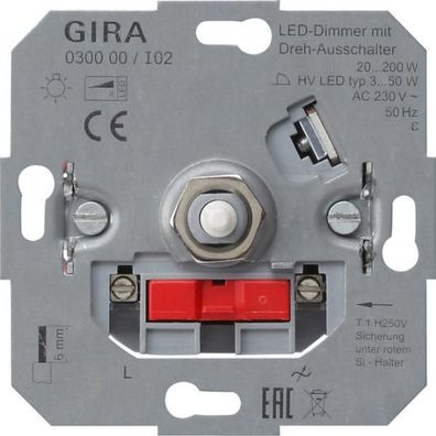 Gira 030000 LED-Dimmeins. 20 - 200 W Dreh-Aus Einsatz