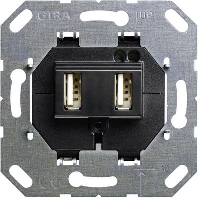 Gira 235900 USB-Spannungsvers. 2f Typ A/ A Einsatz Schwarz