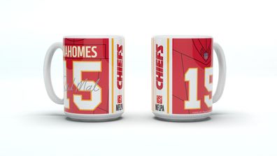 NFL Kansas City Chiefs Patrick Mahomes Kaffeetasse Tasse 450ml Player Jersey Trikot