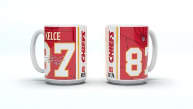 NFL Kansas City Chiefs Travis Kelce Kaffeetasse Tasse 450ml Player Jersey Trikot
