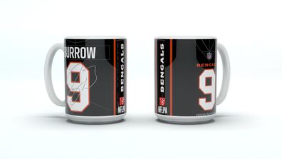 NFL Cincinnati Bengals Joe Burrow Kaffeetasse Tasse 450ml Player Jersey Trikot