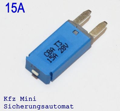 12V 15A KFZ Mini Flachstecksicherung Sicherungsautomat Sicherung
