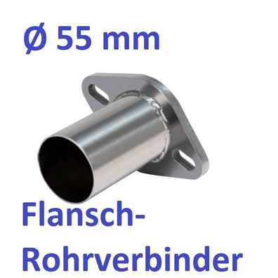 55mm Auspuff Flansch Rohr Verbinder Powersprint Constr. 304 Edelstahl 905509