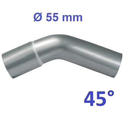 55mm 45° Bogen Auspuff Rohr Powersprint Constructor Edelstahl AISI 905545