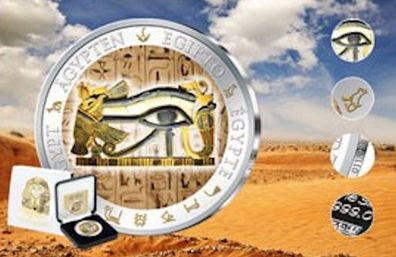 Fiji 2012 Egypt Silber Sammermünze Eye Auge des Horus 1. Hand Limitierung 999 St