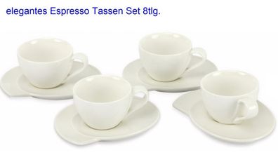 Espresso Tassen & Untertassen Set 8 tlg.