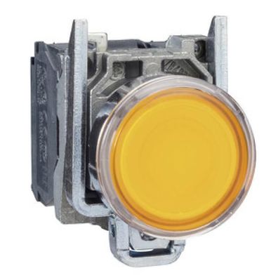 Schneider Electric XB4BW35B5 Leuchtdrucktaster, gelb, flach, 1S + 1Ö, tastend...