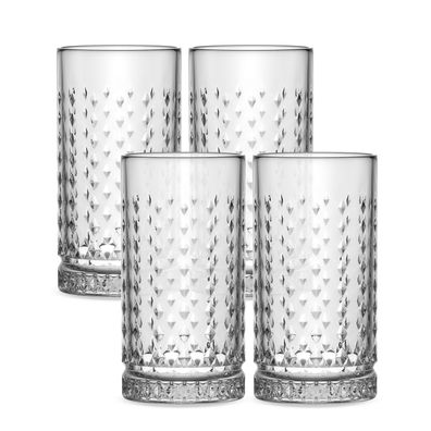 GENTOR 4er Set Longdrinkglas-Set Wasserglas Saftglas Kristallglas Trinkgläser ...