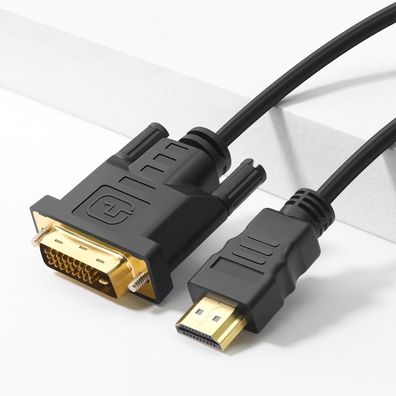 HDMI-zu-DVI-zu-DVI-Kabel 1,8 m Schwarz
