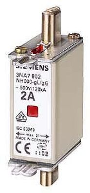 Siemens 3NA7814 NH-Sicherungseinsatz, NH000, In: 35 A, gG, Un AC: 500 V, Un ...