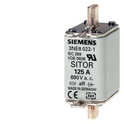 Siemens 3NE8018-1 SITOR-Sicherungseinsatz, mit Messerkontakten, NH00, In: 63...