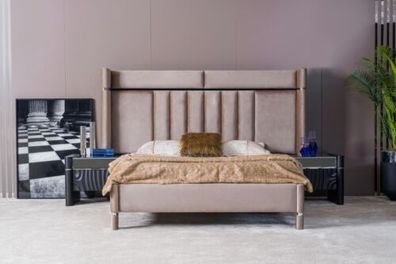 Luxus Schlafzimmer Set Bett + 2x Nachttische Holz Komplettes Modern Neu