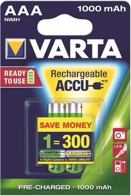 Varta 5703 Recharge ACCU Power AAA , 2er Blister