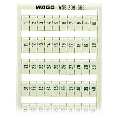 Wago 209-666 WSB-Beschriftungskarteals Kartebedrucktweiß (Menge: 5 Stück j...