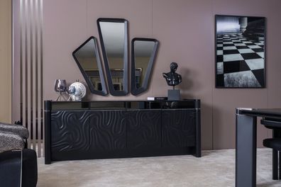 Sideboard 3x Spiegel Anrichte Luxus Garnitur Kommode Holz Kommoden Modern
