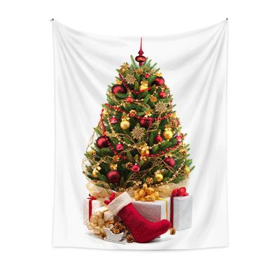 Wandteppich mit Weihnachtsmotiv, Weihnachtsbaum, dekorativer Wandbehang, Stil 3