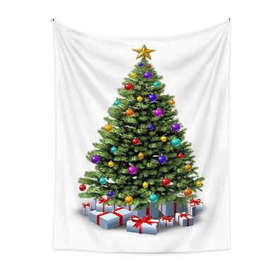 Wandteppich mit Weihnachtsmotiv, Weihnachtsbaum, dekorativer Wandbehang, Stil 5