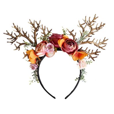 Verstellbares Blumen-Stirnband, Blumengirlande, Krone, Halo-Kopfbedeckung