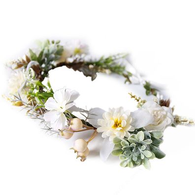 Boho-Blumen-Stirnband, Haarkranz, Blumengirlande, Krone, Halo-Form1