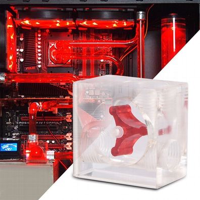 PC Kühlung optische Durchflussanzeige T-Stück eckig rot