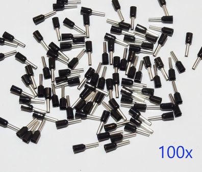 100x Aderendhülsen isoliert für Ø 1,5mm² Kabel