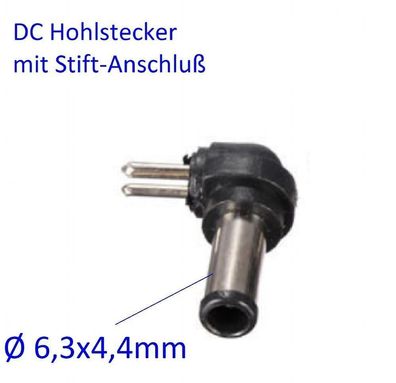 6,3mm x4,4 Hohlstecker Stecker Buche DC Netzteil Adapter Rundstift