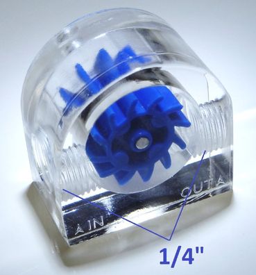 PC Kühlung optische Durchflussanzeige halbrund blau