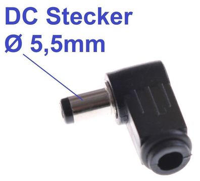 DC Stecker 5,5mm x 2,1mm gewinkelt