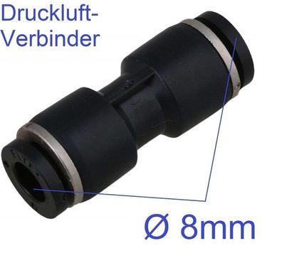 8mm Pneumatik Druckluft Verbinder