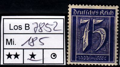 Los B7852: Deutsches Reich Mi. 185 *