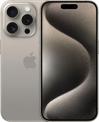 Apple iPhone 15 Pro - 1TB - Titan Natur inkl. Silikon Case & Schutzglas