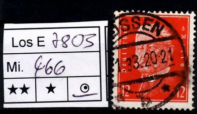 Los E7803 1: Deutsches Reich Mi. 466, gest.