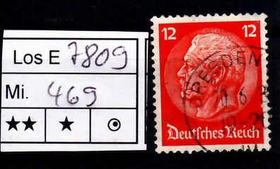 Los E7809 1: Deutsches Reich Mi. 469, gest.