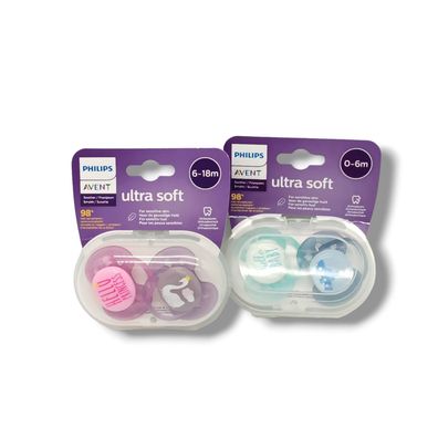 Set. Philips Avent Ultra Soft Schnuller, 2er-Pack – BPA-freier Schnuller für Babys...