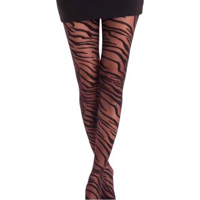 Damen Strumpfhose mit Muster Streifen Nero Frauen Hose Socken N.1294 20 DEN schwarz