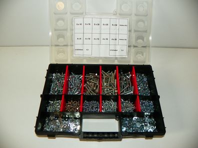Sechskantschrauben Sortiment M4-M5-M6-M8-M10 350 tlg. Set Schraubenbox DIN 933