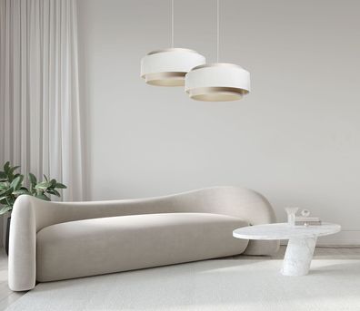 Hängeleuchte Doblo Creme 60 Metall Weiß Lampenschirmhöhe 25 107