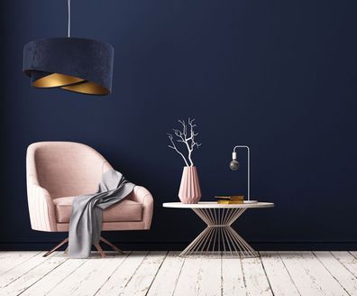 Hängeleuchte Galaxy 102 Lampenschirmhöhe 23 50 Metall Weiß Marineblau, Gold