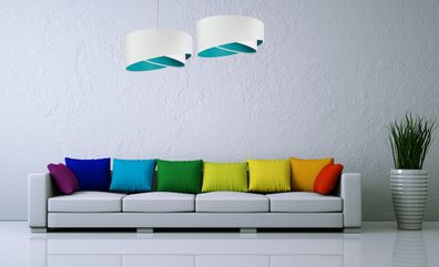 Hängeleuchte Galaxy 102 Lampenschirmhöhe 23 50 Metall Weiß Weiß, Türkis